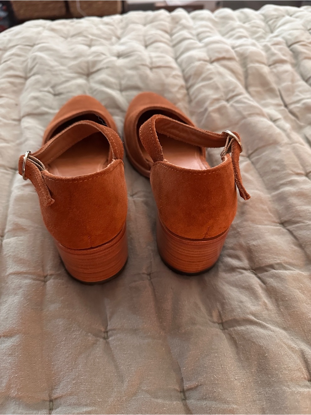 Portland Leather Suede Heeled Mary Jane Lug Sole - Toffee - Size 7.5 - Picture 3 of 7